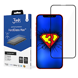 3MK HardGlass Max Screen protector, iPhone 13 Pro Max, Tempered glass, Black