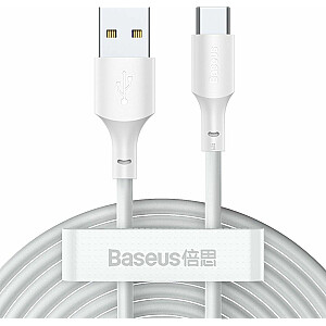 „Baseus“ USB-C USB laidas, tiesus kištukas – 1,5 m, baltas (TZCATZJ-02)