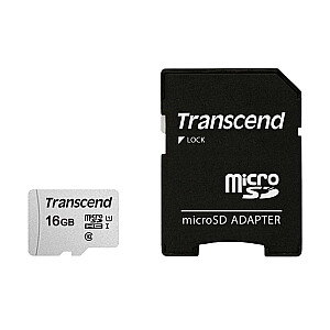 MICRO SDHC 16GB W / ADAP / C10 TS16GUSD300S-A TRANSCEND