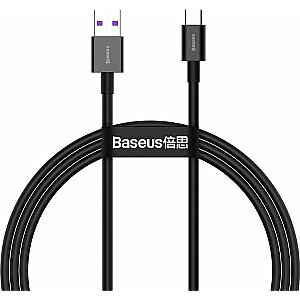 Baseus USB-C USB laidas, tiesus kištukas - 1 m, juodas (BSU2667BLK)