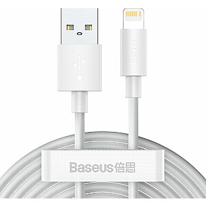 Baseus USB-A USB laidas, tiesus kištukas - 1,5 m, baltas (6953156230316)